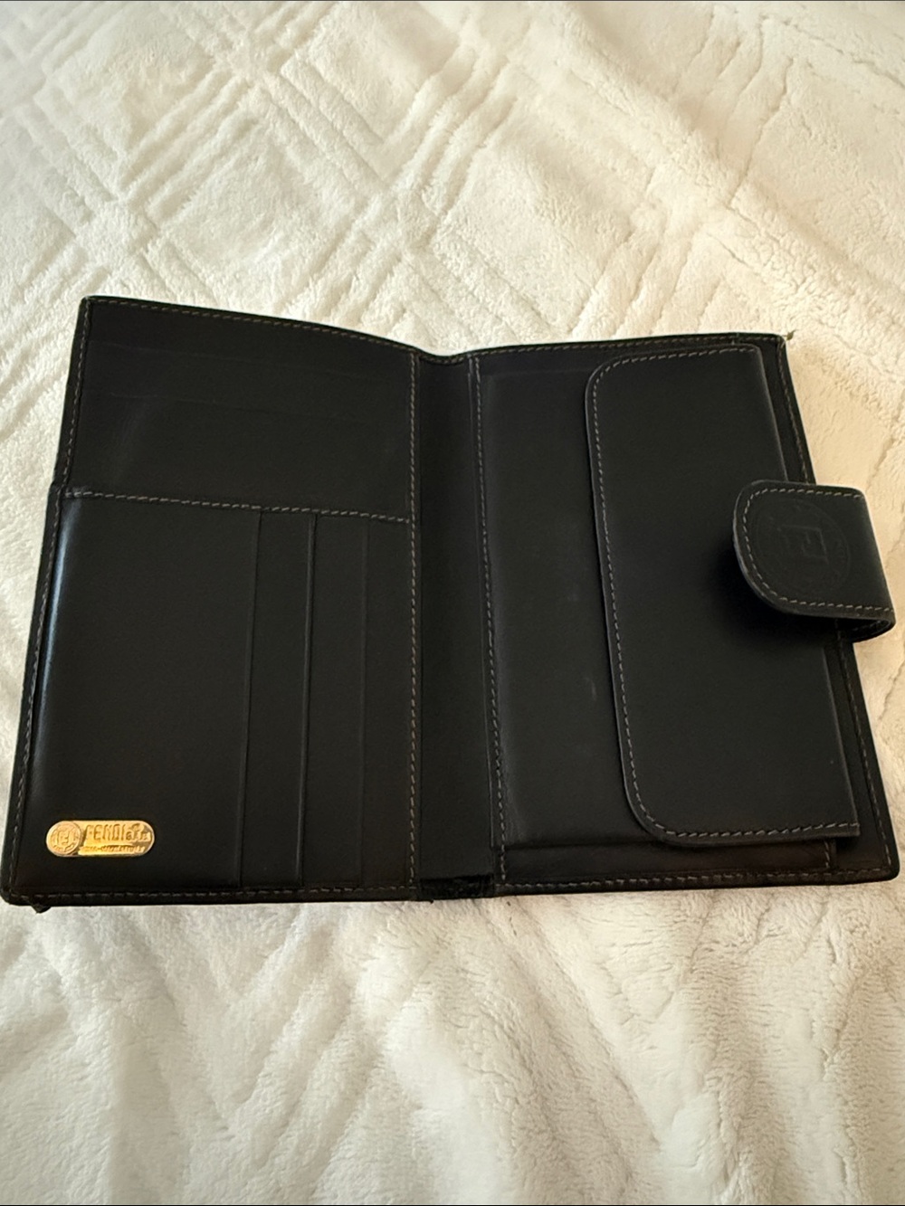 Vintage Fendi Brown and Black Logo Wallet - Picture 4 of 9